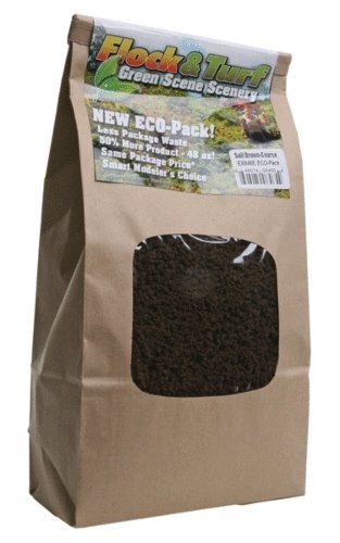 Flock & Turf Ground Cover ECO Pack Bag - 48oz 1.4L -- Coarse - Soil Brown, All Scales, Scenic Express 846E