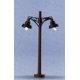 Double-Arm Wooden Post Lamp -- 50mm Height, N, Brawa Modellspielwaren 4611