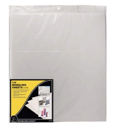 Modeling Sheets - 16 x 18` 40.6 x 45.7cm -- 1/4` .64cm Thick pkg(2), All Scales, Woodland Scenics 1176