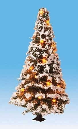 Snow-Covered Illuminated Christmas Tree -- 3-1/8′ 8cm, All Scales, Noch Gmbh & Co 22120