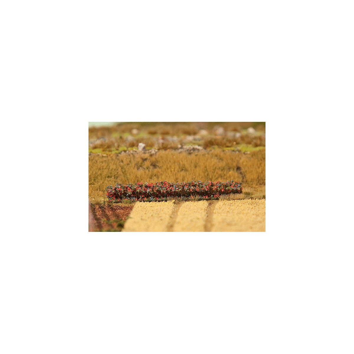 Premium Hedge -- Red Blossoms 2-1/2 x 9/16 x 1/2′ 10 x 1.5 x 1.2cm, All Scales, Faller Gmbh 181235
