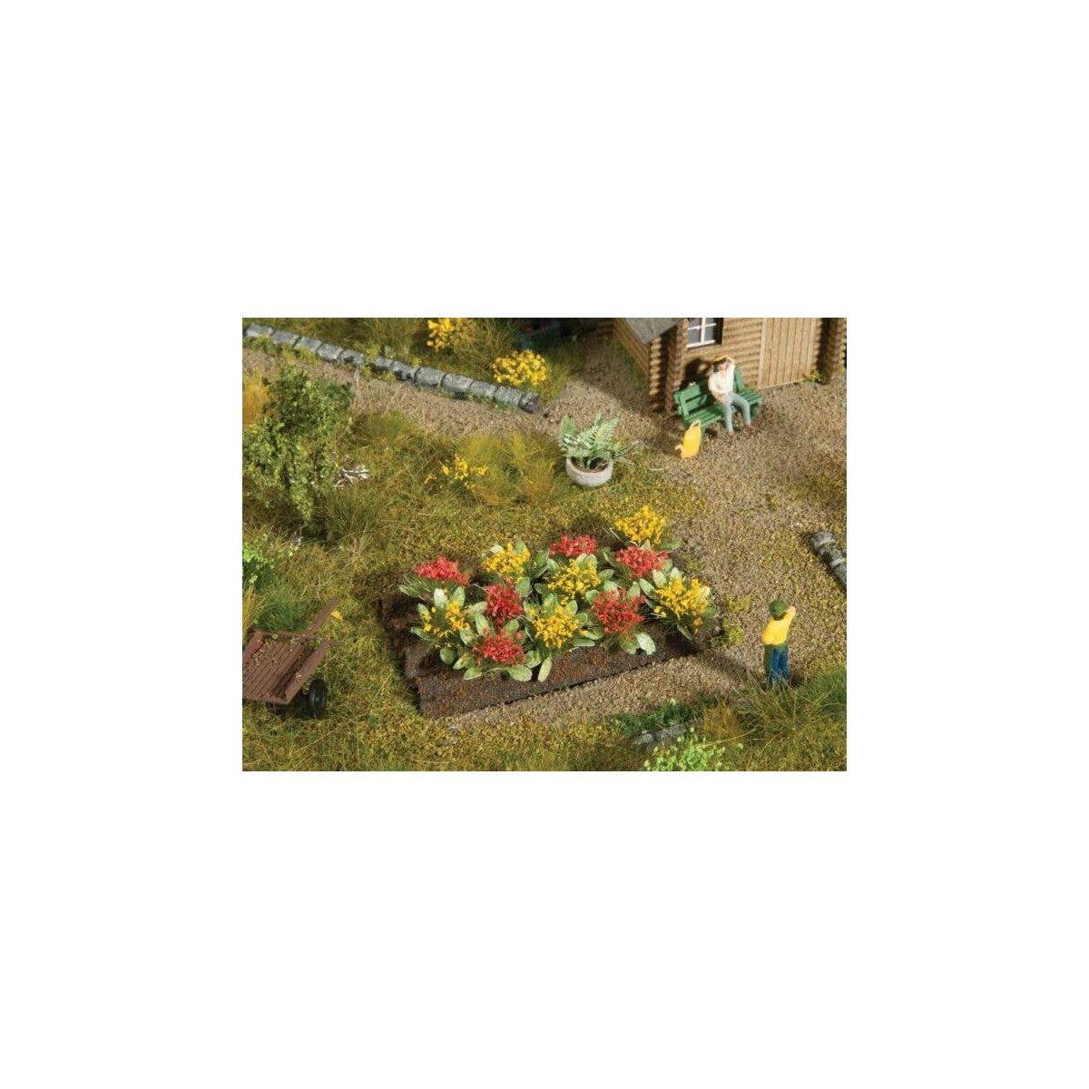 Garden Plot - Assembled - Deco Minis -- Rose Plants, HO, Noch Gmbh & Co 13223