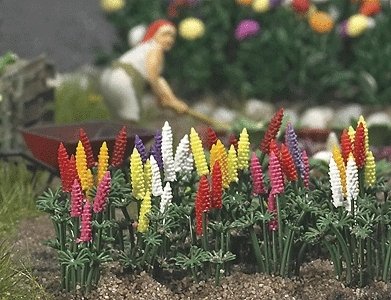 Garden Lupins pkg(16) -- Assorted Colors, HO, Busch Gmbh & Co Kg 1218