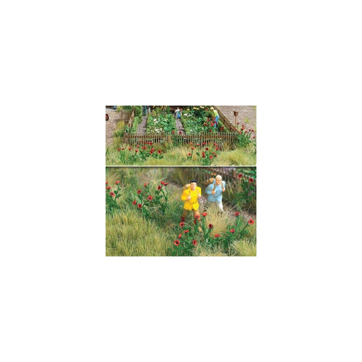 Poppies - Kit (Plastic) -- Parts for 80 Plants (red), HO, Busch Gmbh & Co Kg 1255