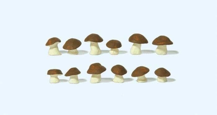 Cep Mushrooms -- Brown Caps pkg(12), G, Preiser Kg 45240