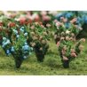 Flowering Bushes -- Pink, Blue 1′ Tall pkg(8), HO, Bachmann Industries 32512