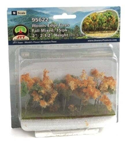 Woods Edge Trees -- Mixed Fall, 2 - 2-1/2′ Tall pkg(15), All Scales, JTT Miniature Tree 95622