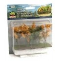 Woods Edge Trees -- Mixed Fall 3 to 3-1/2′ pkg(9), All Scales, JTT Miniature Tree 95623