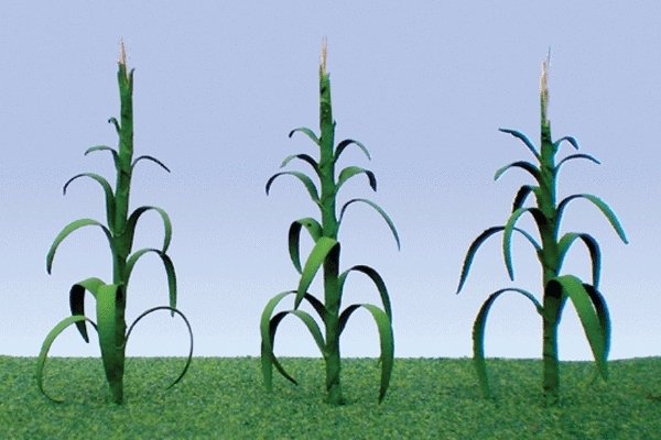 Corn Stalks -- 2′ 5cm Tall pkg(28), O, JTT Miniature Tree 95553