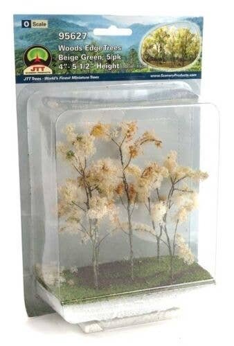 Woods Edge Trees -- Beige-Green 4 to 5-1/2′ pkg(5), All Scales, JTT Miniature Tree 95627