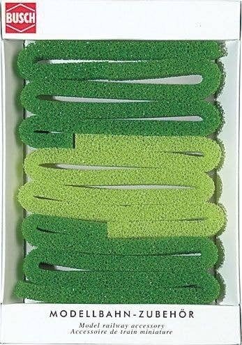 Hedge -- Green 59 x 11/16′ 150 x 1.8cm, HO, Busch Gmbh & Co Kg 7151