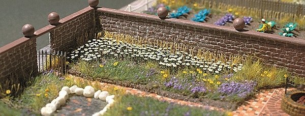 Oxeye Daisies -- White & Yellow pkg(120), HO, Busch Gmbh & Co Kg 1207