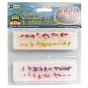 Flower Bushes -- 1/2 to 3/4′ 1.3 to 1.9cm Tall (red, pink, yellow, purple) pkg(40), HO, JTT Miniature Tree 95545