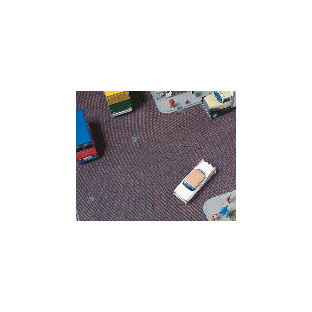 Brick Street System -- Straight Sections pkg(10) with Accessories, HO, Walthers Cornerstone 3156