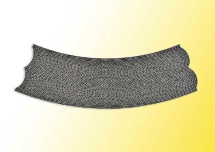 Flexible Cobblestone Street Curve - Stone Art -- 45 Degree Curve, 11-13/16′ 30cm Radius, HO, Vollmer Gmbh 48258