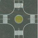 Streets/Roadway 4-Way Roundabout -- 6-3/8 x 6-3/8′ 16 x 16cm, N, Busch Gmbh & Co Kg 1102