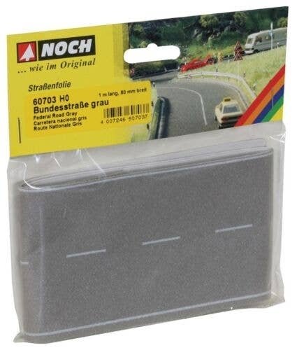 Flexible Pavement -- Highway (gray) 40 x 3-13/64′ 100 x 8cm, HO, Noch Gmbh & Co 60703
