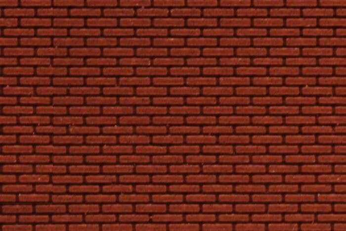 Flexible Dark Red Brick Pavers Sheet pkg(2) -- Small for HO & N Scales - 3-3/4 x 12′ 9, All Scales, Chooch Enterprises 8667