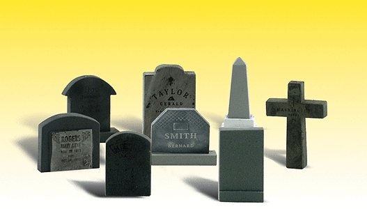 Scenic Accents(R) -- Tombstones pkg(8), G, Woodland Scenics 2554