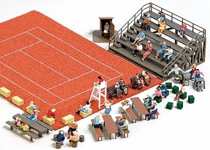 Outdoor Seating Set -- Kit - Includes Benches, Bleachers, Picnic Tables, etc., HO, Busch Gmbh & Co Kg 1142