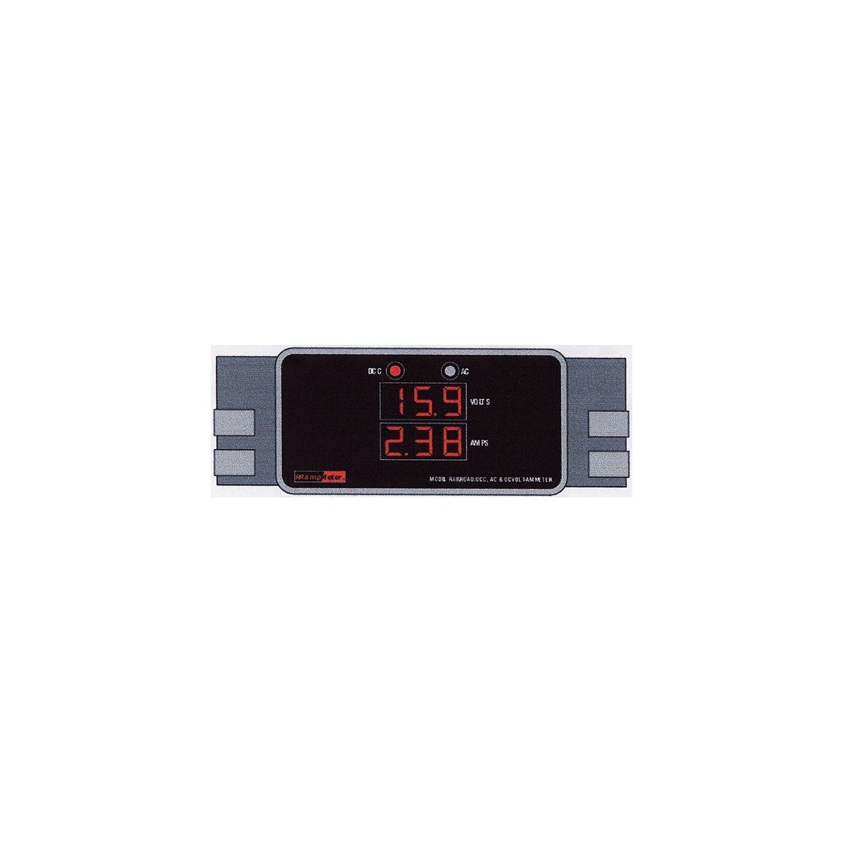 RRampmeter Digital Meter for DCC, DC & AC Volts & Amps -- Version III (Enclosed with Clip Leads & Battery Backup for Low Voltage