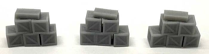 Stack of 5 3′ Crates - 3-D Printed Kit -- Type 2 pkg(3), N, Phoenix Precision Models 30537