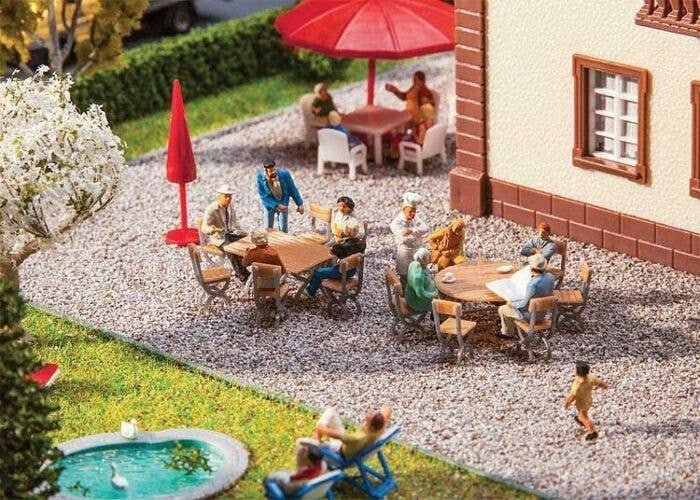 2 Tables and 12 Chairs, HO, Faller Gmbh 180957