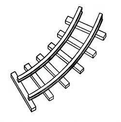 24′ Gauge Mine Track -- Curved pkg(4), HO, Alexander Scale 2805