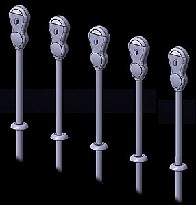 Parking Meters pkg(14) -- Silver, N, Hi-Tech Details 3003