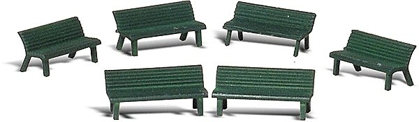 Scenic Accents(R) Figures -- Park Benches pkg(6), O, Woodland Scenics 2758