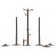 Tree Marking - Action Set -- 3 Dead Tree Trunks, 3 Stumps, Figure, HO, Busch Gmbh & Co Kg 79880