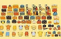 Luggage Assortment 90 Pieces, HO, Preiser Kg 17005