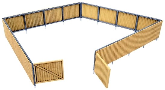 Corrugated Fence -- Kit - Scale Feet: 240` 73.2m Height: 1-1/4` 3.1cm, HO, Walthers Cornerstone 3632