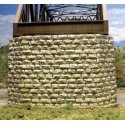 Double-Track Cut Stone Bridge Pier -- Fits Central Valley Double-Track Truss Bridge, HO, Chooch Enterprises 8432