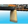 Double Track Bridge Pier with Cut Water Edge -- Unpainted Cast Gypsum/Plaster 3 x 9/16 x 3-3/4′ 7.6 x, N, Monroe Models 258