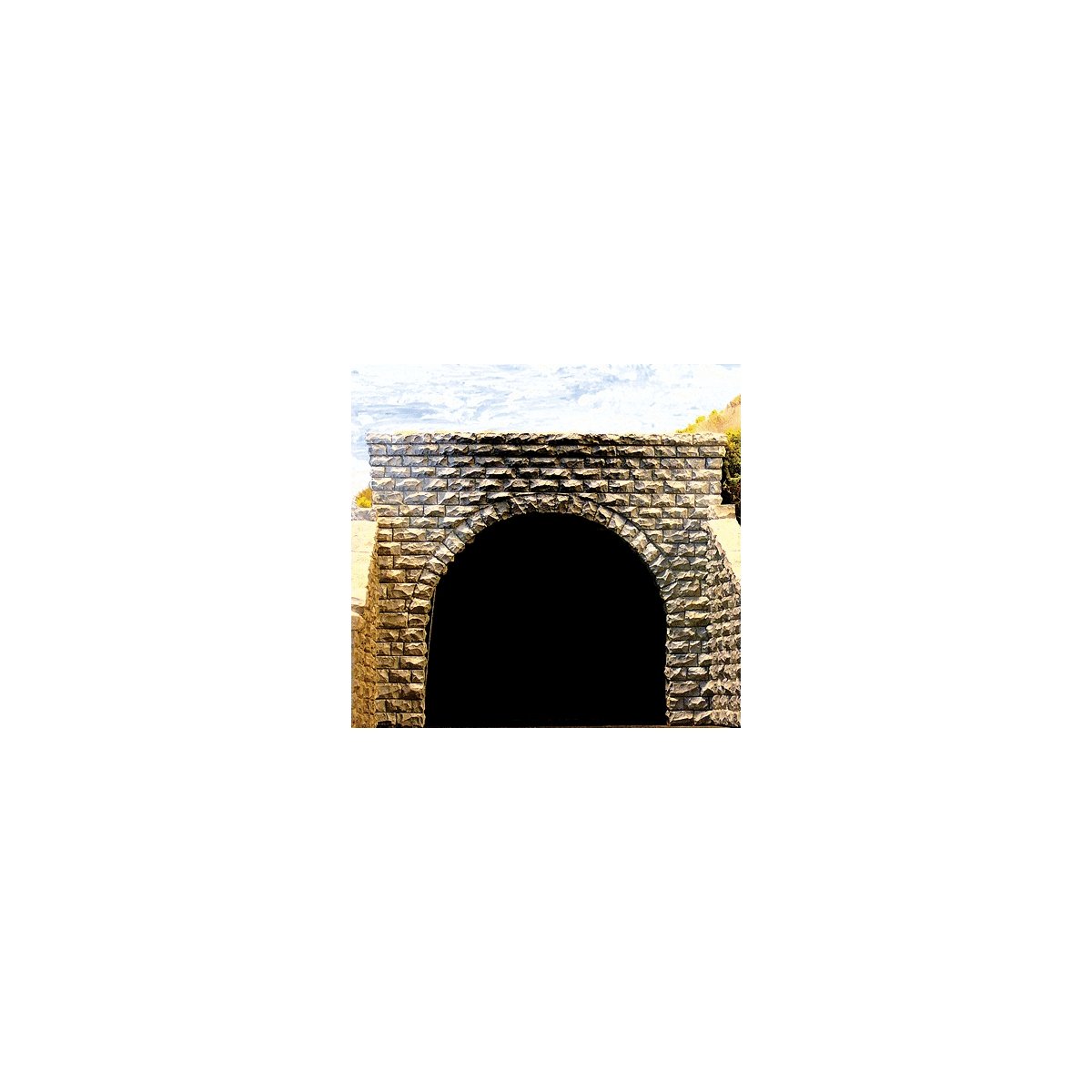 Double Track Cut Stone Tunnel Portal -- 3-1/2 x 3-29/32′ 8.7 x 9.7cm pkg(2), N, Chooch Enterprises 9750