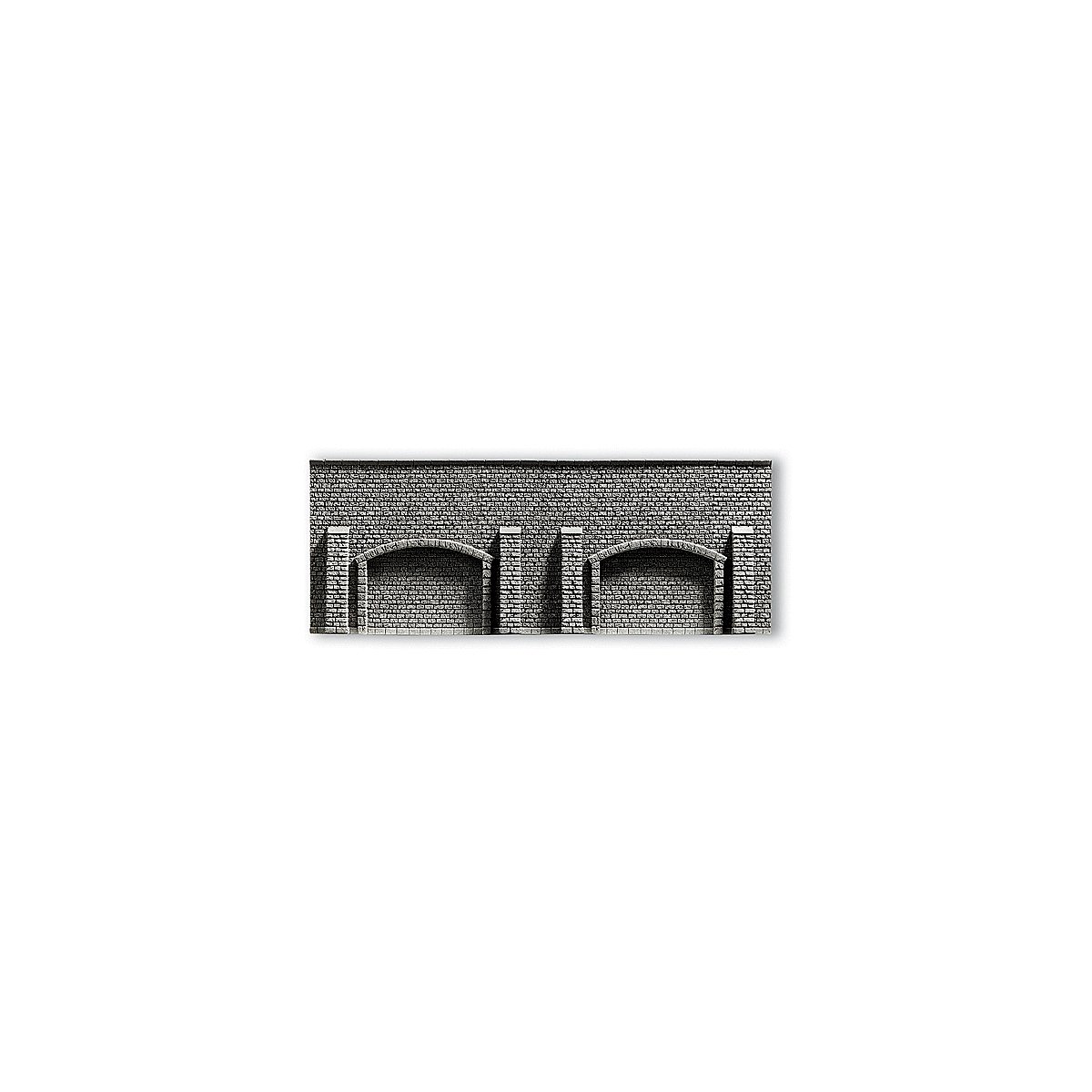Profi-Plus Scenic Components -- Arcade Wall (gray brick) 13-3/16 x 4 59/64′ 33.5 x 12.5cm, HO, Noch Gmbh & Co 58058
