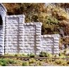 Cut Stone Stepped Tunnel Abutment -- Base: 4-1/2` 11.4cm Max Height: 3-1/2` 8.5cm - 1 Pair, HO, Chooch Enterprises 8401