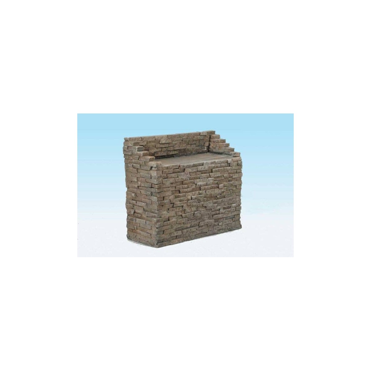 Single-Track Bridge Abutment -- Split Stone, HO, Monroe Models 718