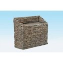Single-Track Bridge Abutment -- Split Stone, HO, Monroe Models 718