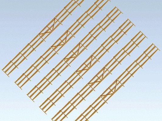 Bonanza Fence -- Kit - 53-1/8′ 135cm Total Length, HO, Faller Gmbh 180408