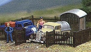 Fences -- Picket Fence Set 48′ w/4 Gates, HO, Busch Gmbh & Co Kg 6007