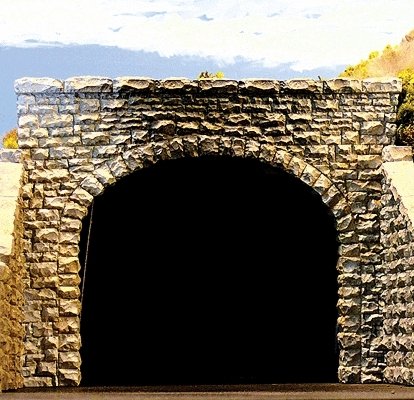 Double Track Random Stone Tunnel Portal -- 3.5 x 2.75′ pkg(2), N, Chooch Enterprises 9770