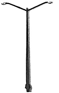 1960s Era Street Lights (nonoperating) -- pkg(4), HO, Plastruct Inc 94812
