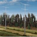 Modern High Voltage Transmission Towers - Kit -- Each Pole Stands 9-3/4′ 24.7cm Tall, HO, Walthers Cornerstone 3343