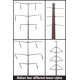 Modern High Voltage Transmission Towers - Kit -- Each Pole Stands 9-3/4′ 24.7cm Tall, HO, Walthers Cornerstone 3343