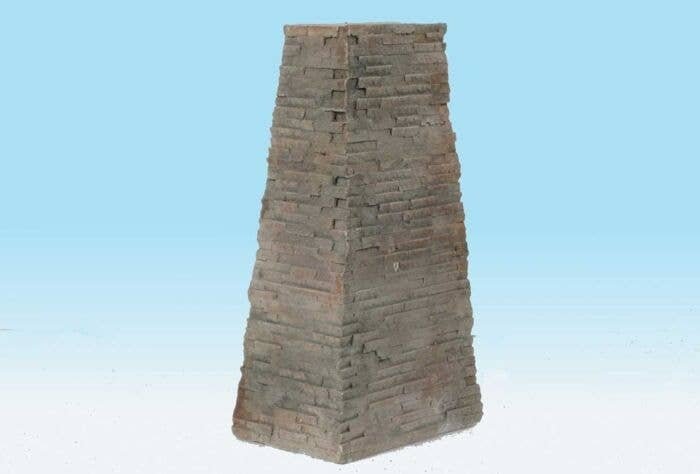 Single-Track Bridge Pier -- Split Stone 38′ Scale, HO, Monroe Models 735
