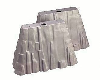Rock Piers -- Gray pkg(2) 7 x 5 x 3′ 17.8 x 12.7 x 7.6cm, O, Lionel 612744