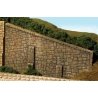 Bridge Abutment Wing Walls -- Random Stone pkg(2), HO, Monroe Models 105