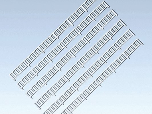 Two-Rail Fence w/Posts -- 56-11/16′ 144cm Total Length, HO, Faller Gmbh 180404